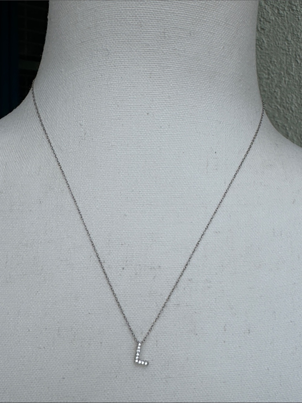 JCM 925 sterling silver letter L pendant necklace